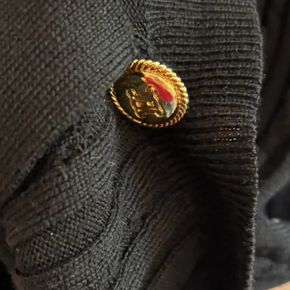 Celine Black 100% Wool Vintage Ribbed Women's Sweater- Large - Picture 6 of 14